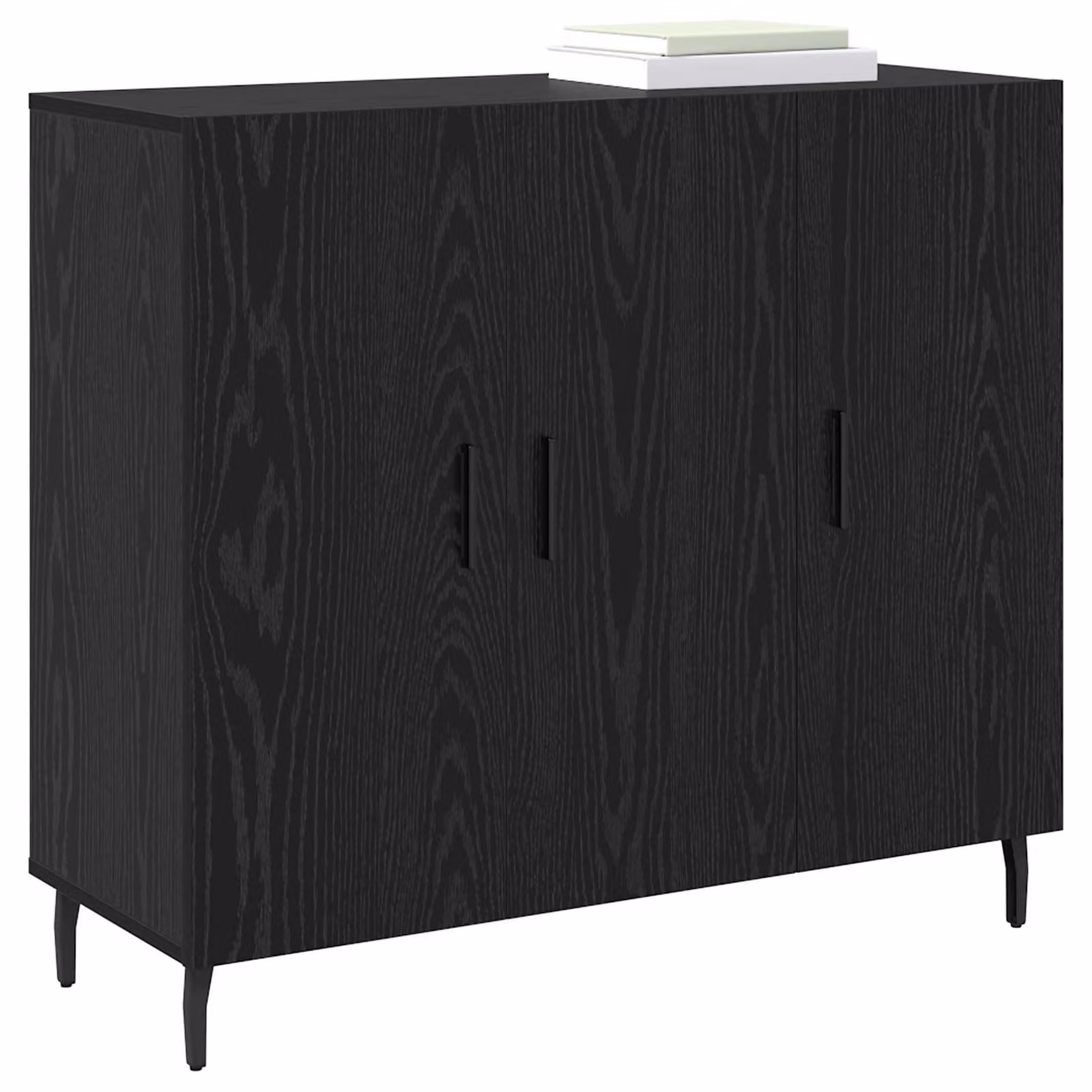 Credenza Rovere Nero 90 x 34 x 80 cm Legno multistrato