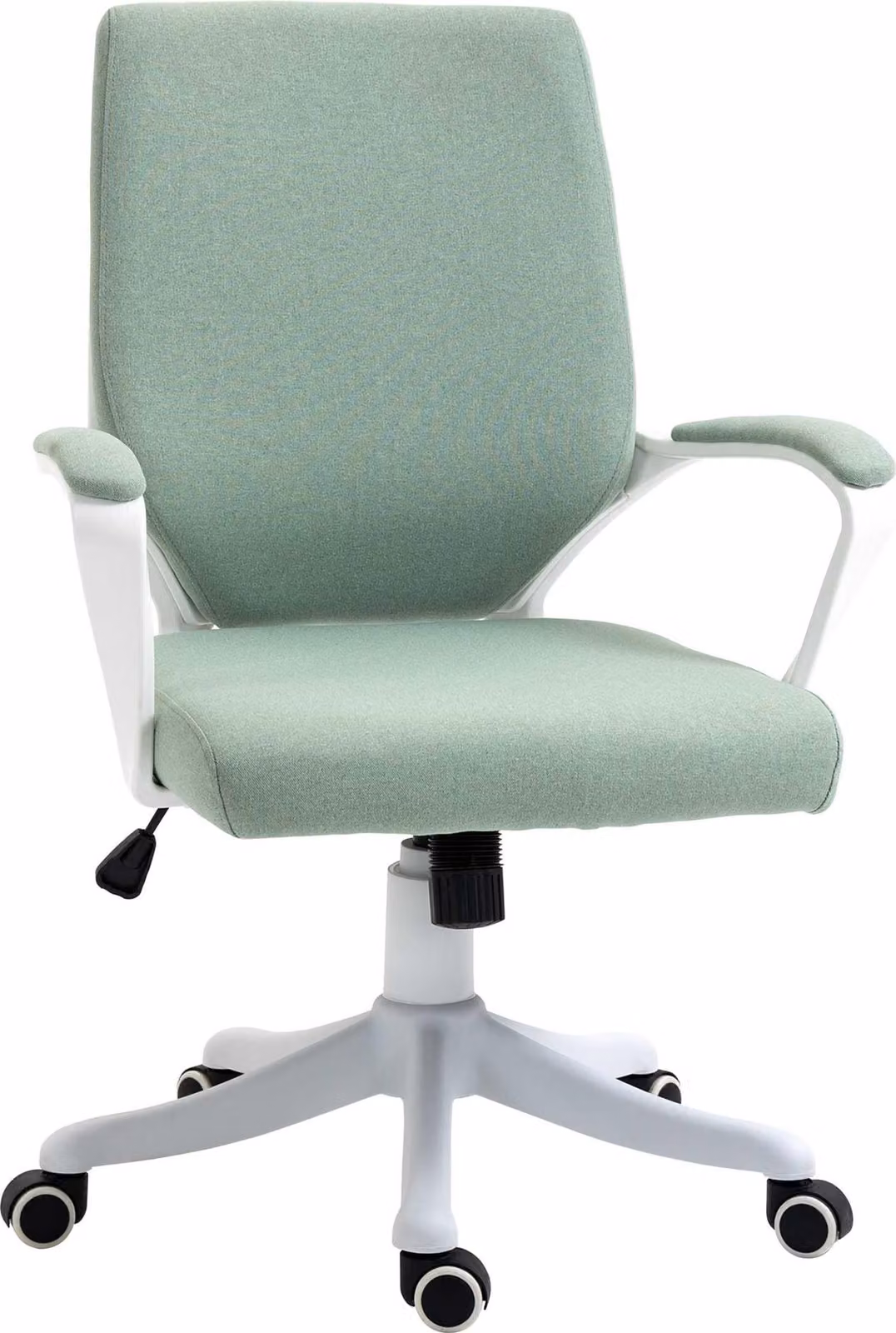 Sedia da ufficio Moonbite con supporto lombare, sedia da scrivania ergonomica con funzione basculante, regolabile in altezza da 92 a 100 cm, ruote a 360°, realizzata in poliestere, colore verde