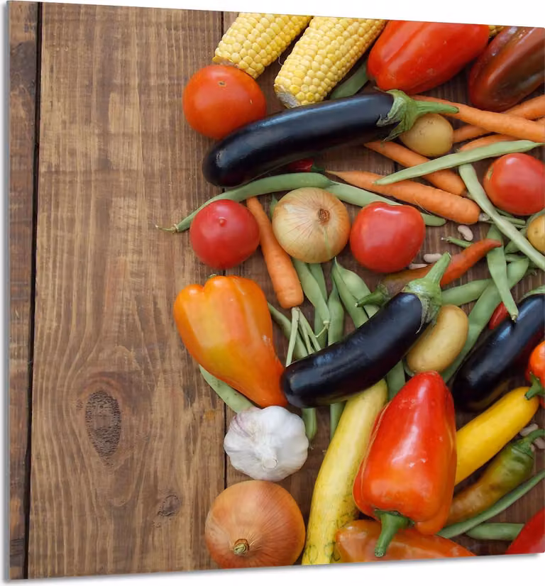 PIATTO IN VETRO PER CUCINA 60x65 verdure