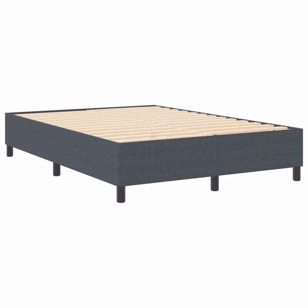 Struttura letto piattaforma moderna vidaXL in tessuto grigio con doghe in legno L: 140 cm, P: 200 cm, H: 103 cm – 2