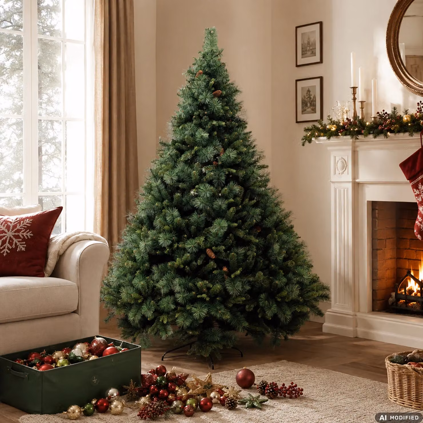 Albero di Natale Artificiale Broad Peak VESTIAMO CASA Verde, H 180 cm, Diametro alla base: 116 cm – 2