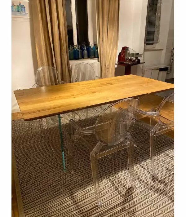 Tavolo fisso rettangolare in rovere massello nodato Mobili 2G Marrone L/P/H: 250 x 100 x 75 cm – 2