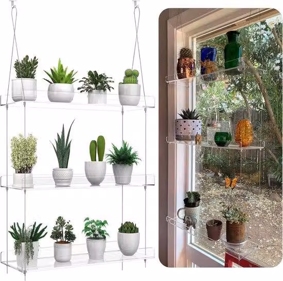 Supporto per fiori in acrilico per la cucina - Armadio da interno per piante ornamentali ed erbe aromatiche - Cassetta per composizioni floreali - Vetrina in vetro per vasi da fiori