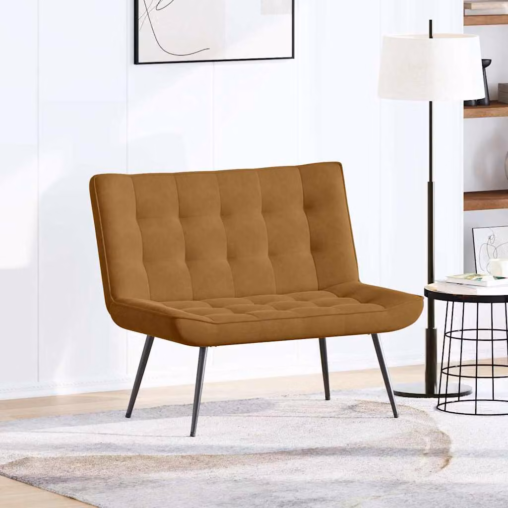 vidaXL Panca Marrone 110x74x84 cm in Velluto