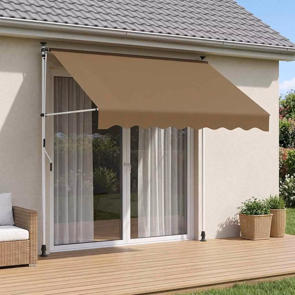 Tenda retrattile manuale vidaXL in poliestere Beige L: 250 cm