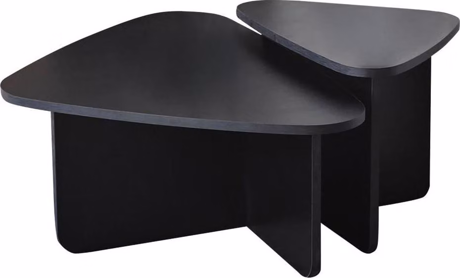 Calicosy - Set di 2 tavolini a forma di triangolo con bordi arrotondati L90/L60 cm - BALLARE