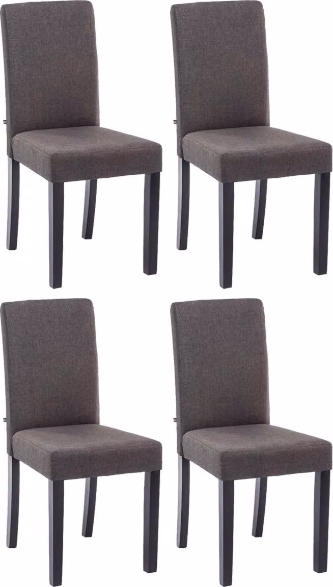 set di 4 sedie da pranzo Ina in tessuto nero