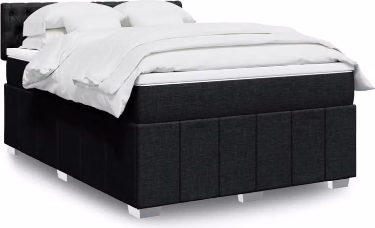 Maison Exclusive - Letto boxspring con materasso nero 140x190 cm Tessuto
