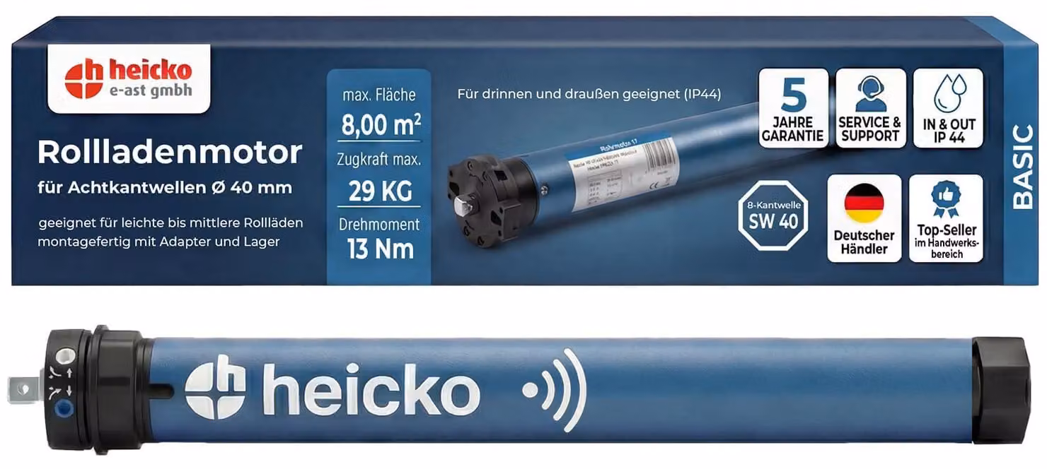 Motore per avvolgibili, 13 Nm, albero da 40 mm, motore tubolare wireless