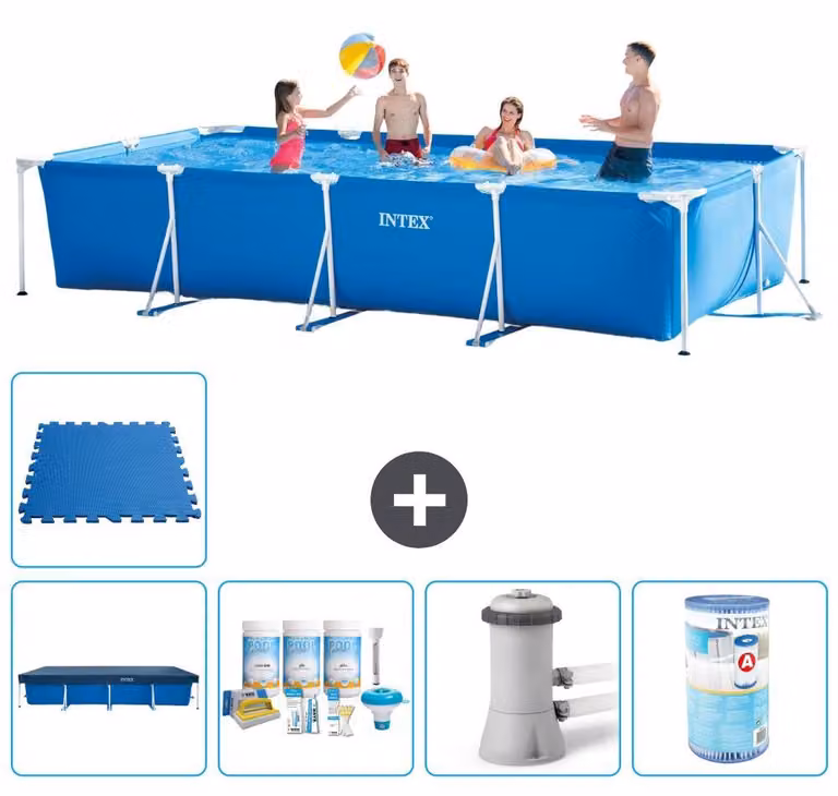 Piscina fuori terra rettangolare - 450x220x84 cm - composta da 6 elementi - modello S30246