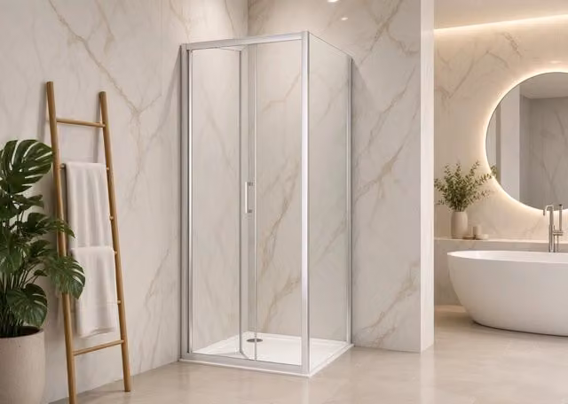 Box Doccia 2 lati 70x90 cm fisso + soffietto H195 cm ISA Cromato