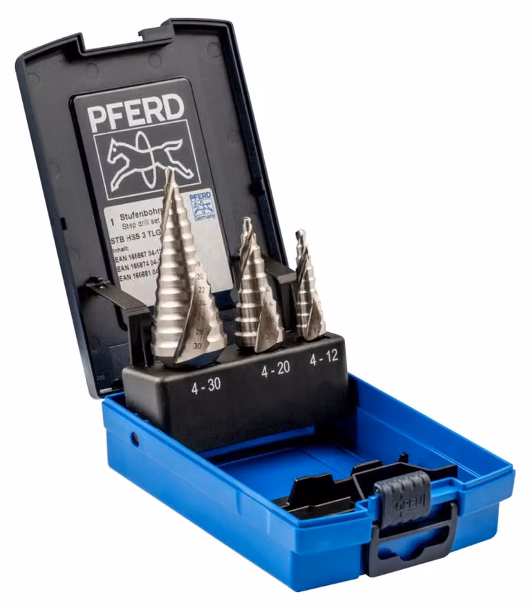 PFERD Set di punte a gradino HSS 3 pezzi