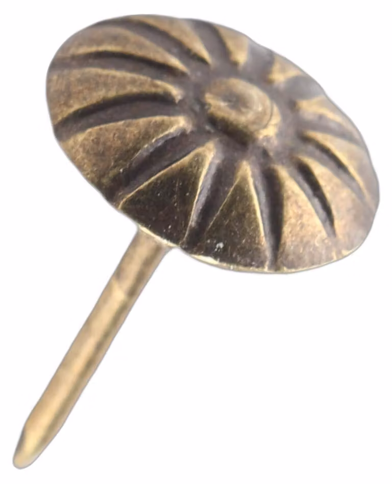 Chiodi per rivestimenti imbottiti, confezione da 100 pezzi - Chiodi decorativi vintage per mobili - Bronzo verde, 10 x 14 mm