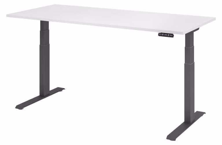 Scrivania elettrica bümö XDKB - Decorazione: bianco, struttura: grafite, dimensioni: 180 x 80 cm