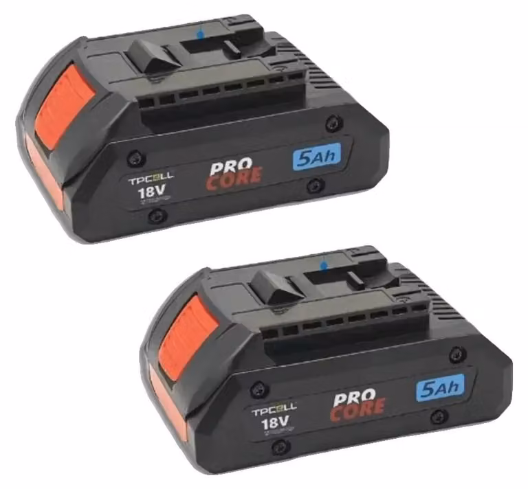 Batterie agli ioni di litio, capacità 6000 mAh, compatibili con sistemi a 18V, 5.0Ah, confezione da 2 pezzi