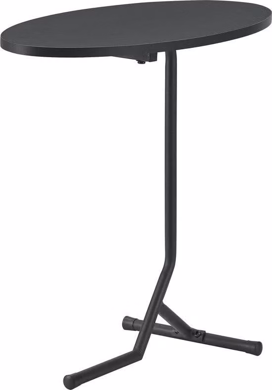 Tavolino 55x60x30 cm - In legno e nero - MDF e metallo verniciato a polvere - Design elegante