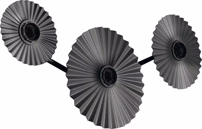 OSRAM DECOR Plisse Lampada da parete, 3 attacchi, E27, acciaio, grigio scuro, minimalista, design, paralume