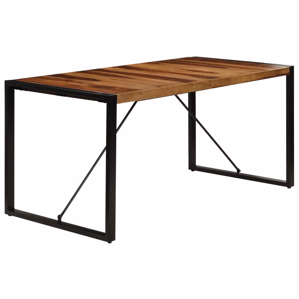 Tavolo da pranzo The Living Store 160 x 80 x 75 cm in legno massiccio