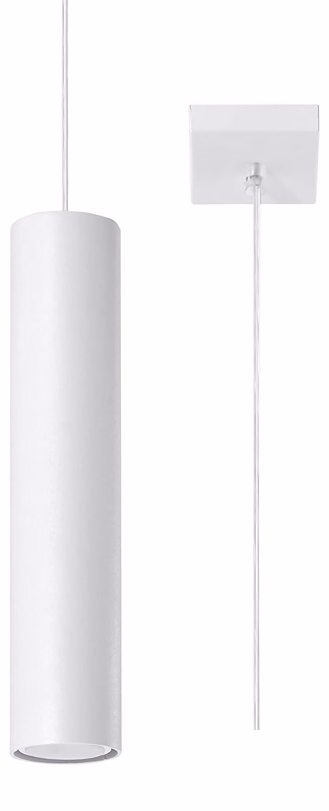 Lampada a sospensione ISSA 1, attacco GU10, dimmerabile, 40W, 220V, acciaio, bianca, 8x8x100 cm