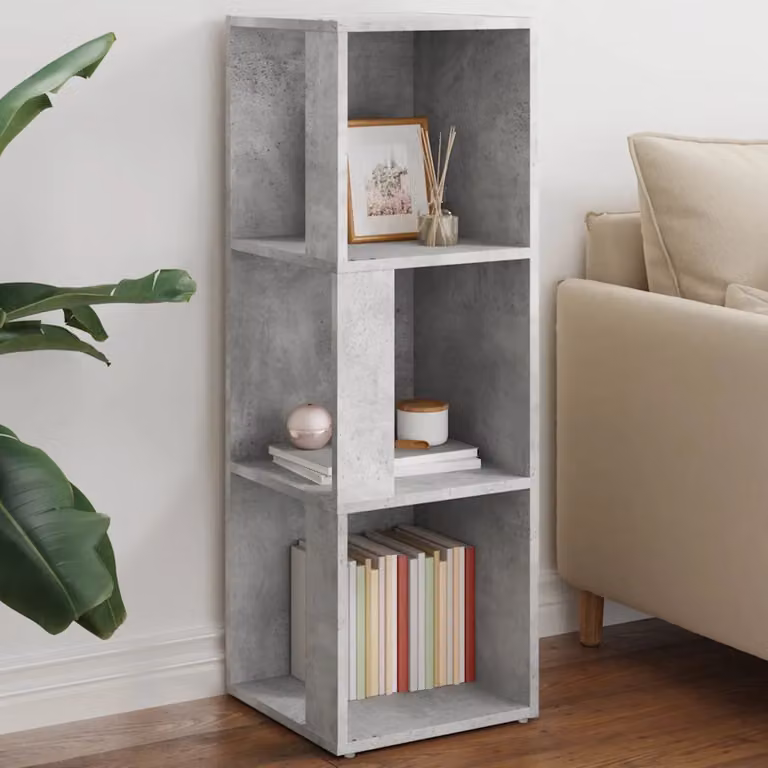 Armadietto angolare moderno vidaXL in MDF grigio con ripiani interni L/P/H: 33 x 33 x 100 cm