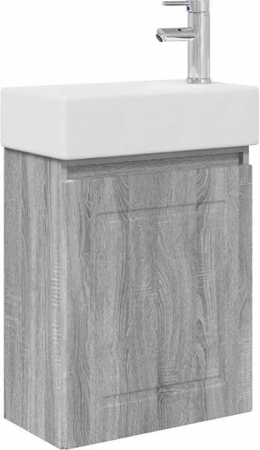 Mobile Bagno | Armadio da bagno con rubinetto Sonoma grigio 45,5 x 22,5 x 84 cm