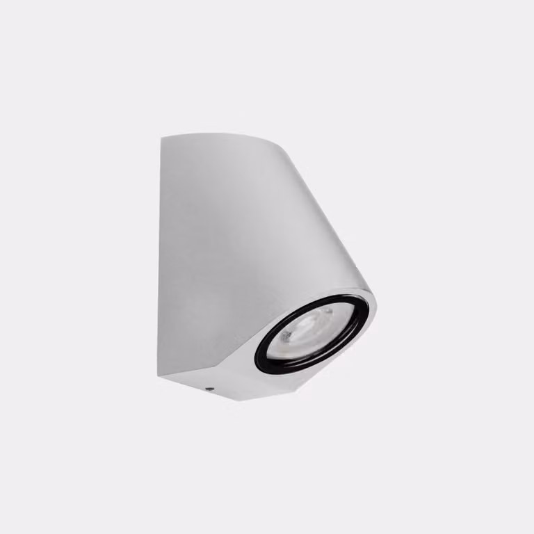 LEDS-C4 Applique da esterni Eko Inclined, bianco, larghezza 7 cm, alluminio dimmerabile, Bianco / Opale, Alluminio, Moderno