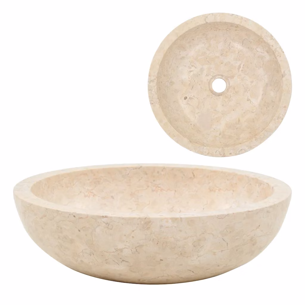 Lavandino in marmo beige vidaXL L: 40 cm, P: 12 cm – 2