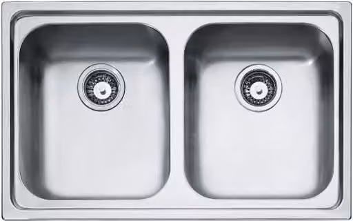 Lavello a due vasche in acciaio inox argento Franke Radar RRX 620 L/P: 86 x 50 cm