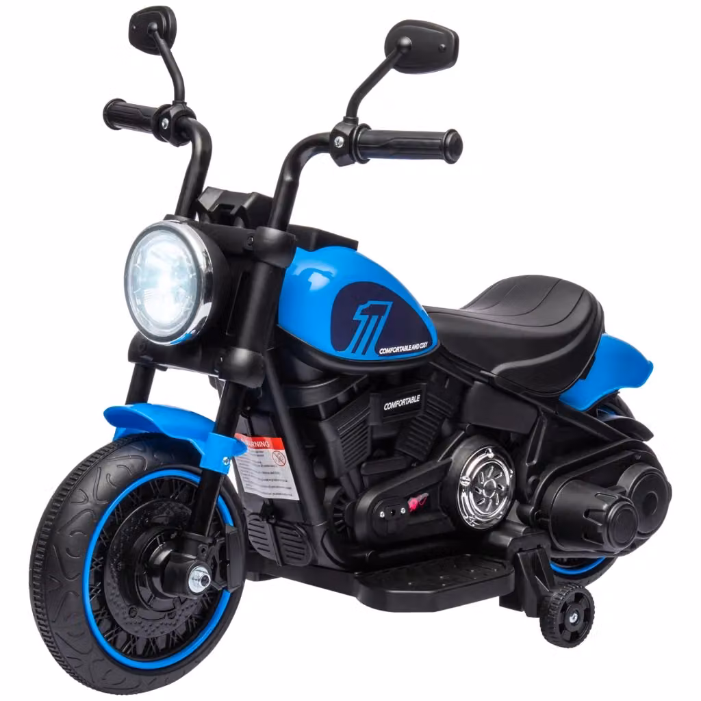 Moto Elettrica per Bambini XYLO Blu e Nero con Fari LED e Suoni – 2