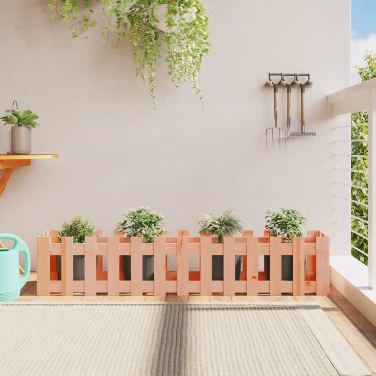 Fioriera Rialzata da Giardino vidaXL in Legno Douglas, Colore Marrone, L 150 x P 30 x H 30 cm