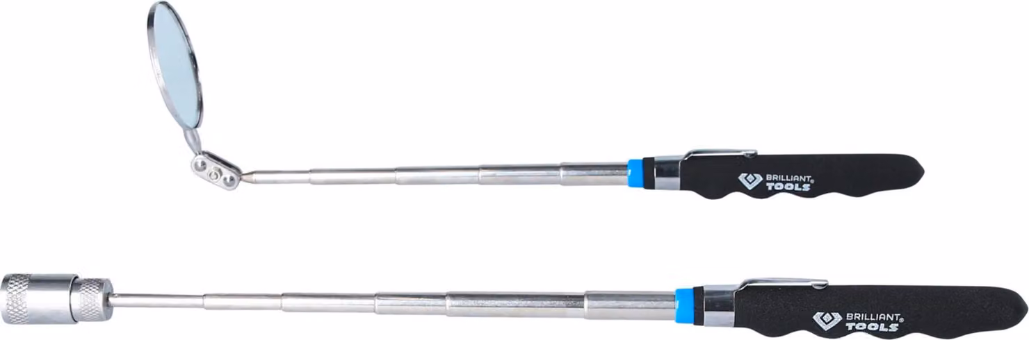 BRILLIANT TOOLS Set di specchi telescopici e sollevatori magnetici 2 pezzi - BT115905