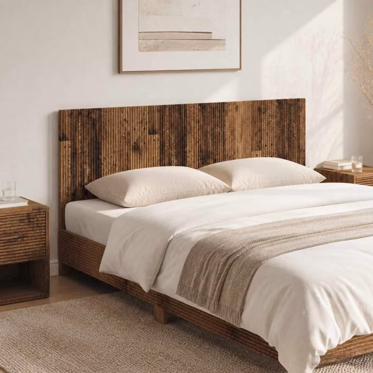 Testiera da muro vidaXL ARNHEM in legno ingegnerizzato marrone con ripiano integrato L: 180 cm, H: 50 cm, P: 15,1 cm