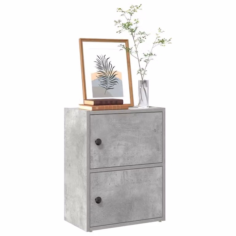 Libreria vidaXL in stile industriale grigio cemento in legno e MDF, L 40 cm x P 24 cm x H 52 cm