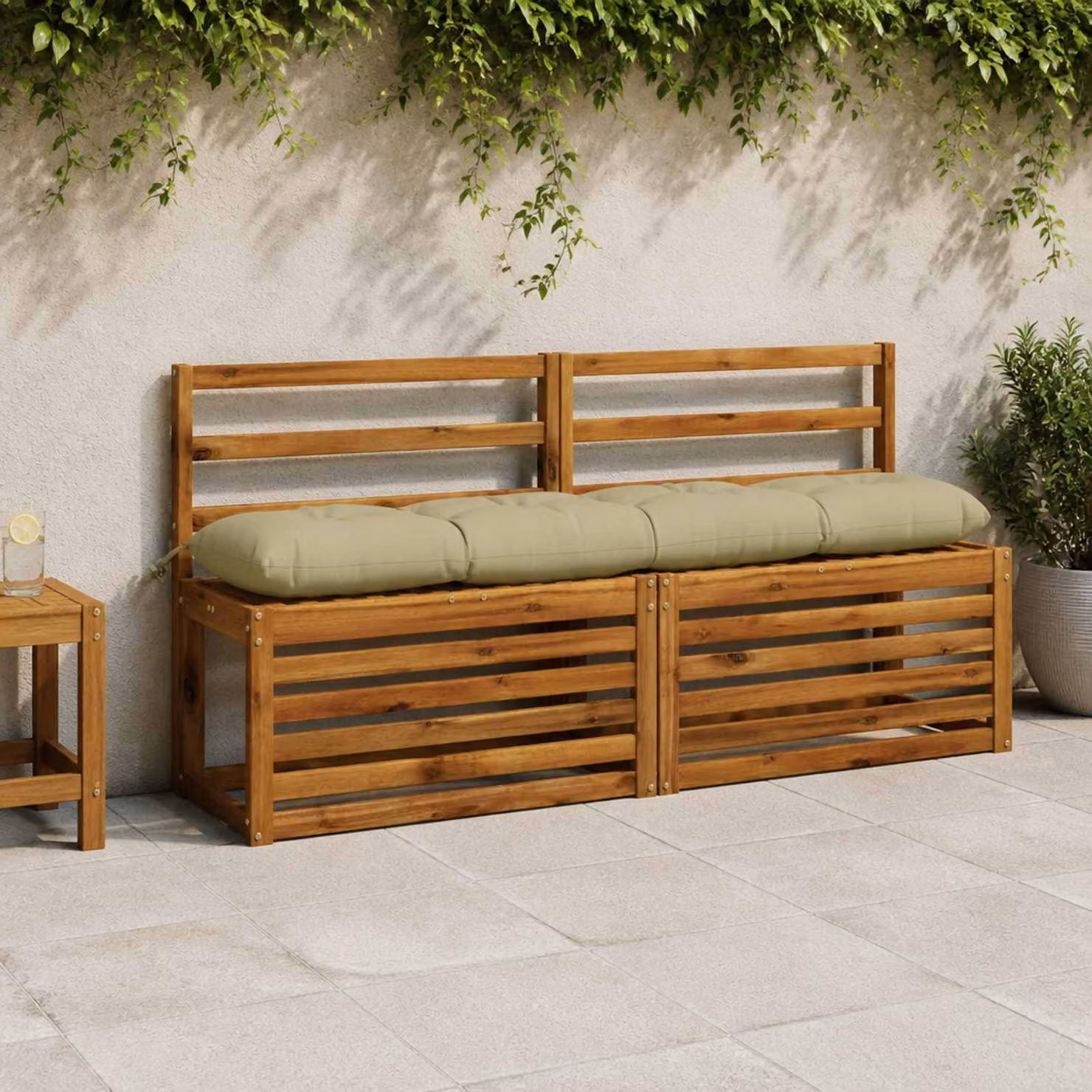 vidaXL Cuscino per panchina VIANEN Verde, 140 x 140 x 12 cm, 100% Poliestere