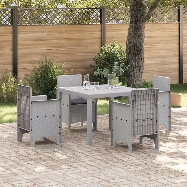 Set da Pranzo per Giardino 5 pz Grigio chiaro Polipropilene 3378550
