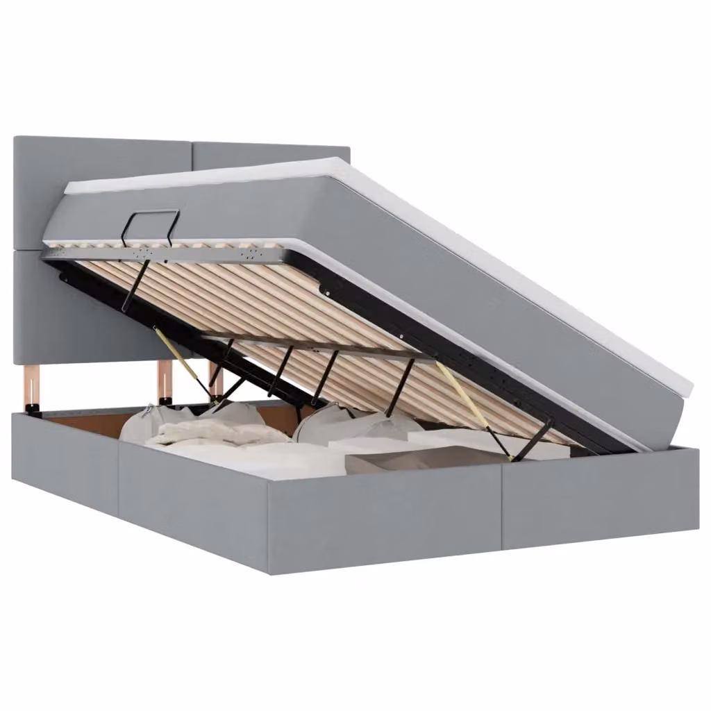 Letto con contenitore e illuminazione LED vidaXL, Grigio, L/P/H: 140 x 200 x 128 cm – 2