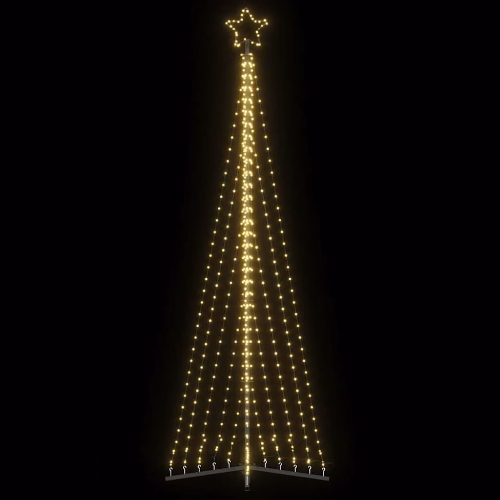 Albero di Natale a LED vidaXL con 495 LED Bianco Caldo, Altezza: 300,5 cm