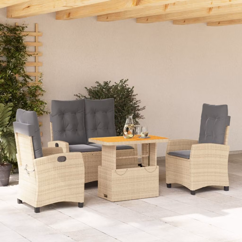 Set da pranzo da giardino vidaXL in legno di acacia oliato con 4 sedie e tavolo rettangolare moderno – 1