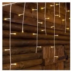 Tenda luminosa Natale Bianco 180 luci - LED Bianco caldo (7,68 + 4 mt) 8 Giochi di luce IP44 33214