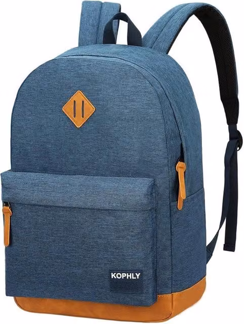 Borsa da viaggio per laptop grande, adatta a uomo e donna, borsa per scuola, classica borsa per università, lavoro, viaggi (blu, 45 cm)