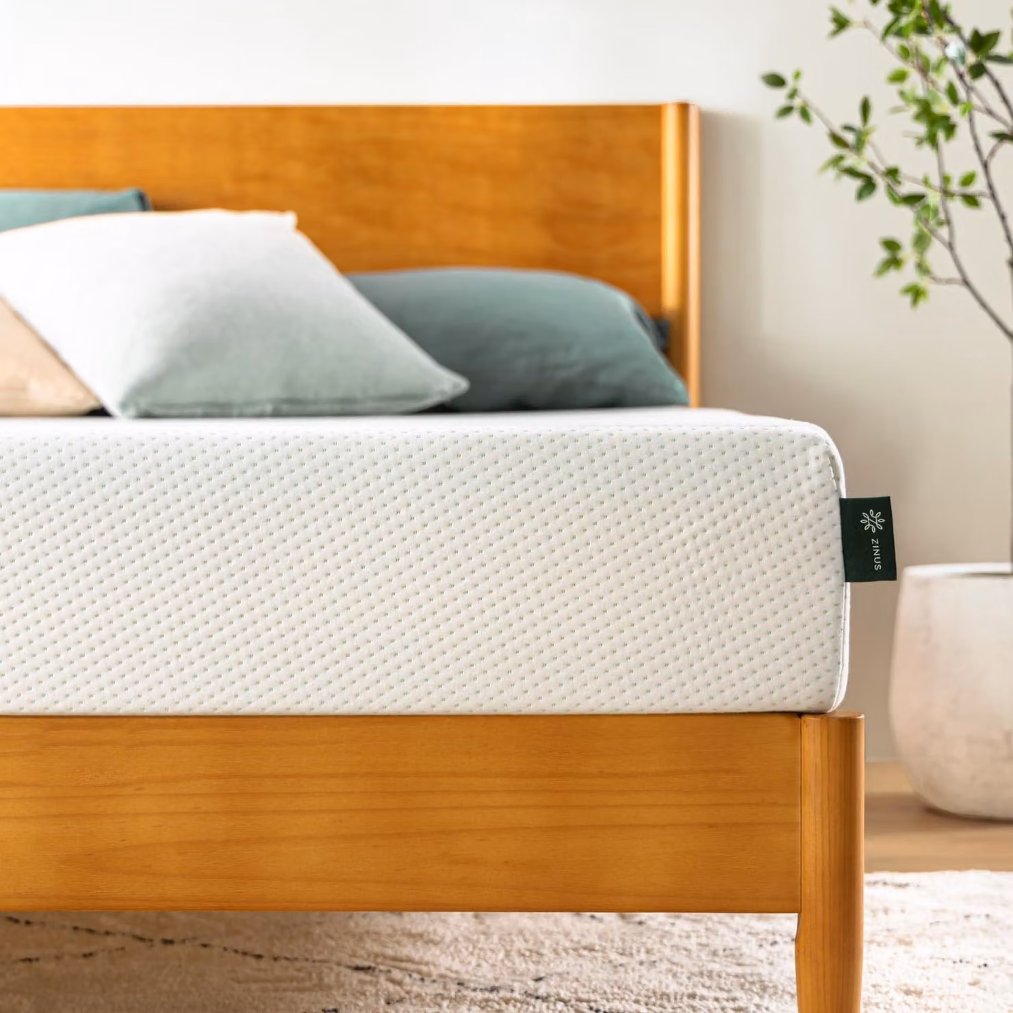 Materasso in memory foam, bianco, 90x190 cm, per letto singolo