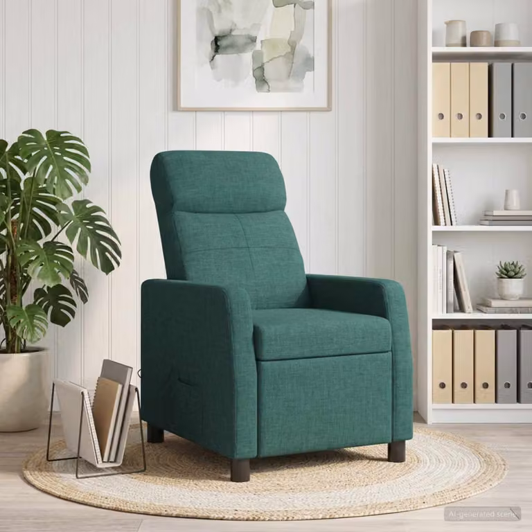 Poltrona relax reclinabile vidaXL in tessuto verde con braccioli e struttura moderna