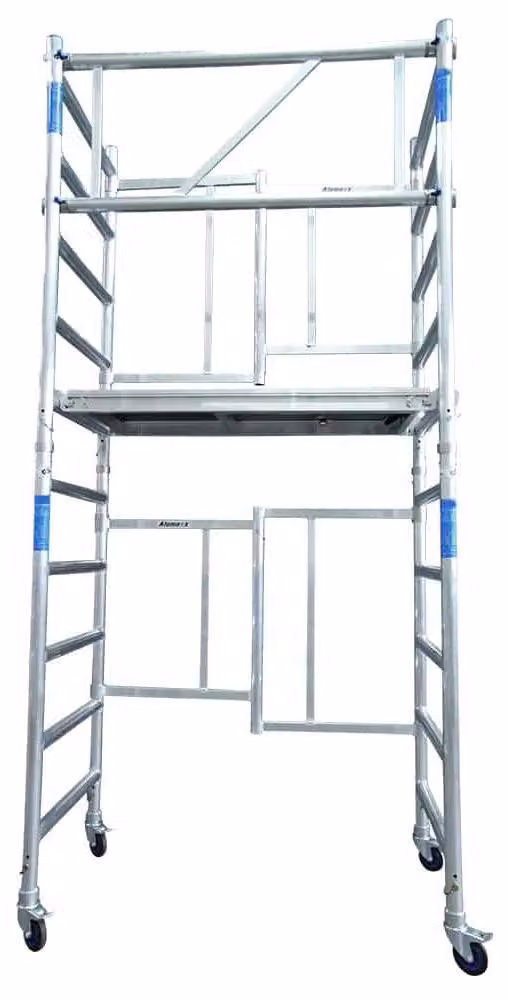 Scala a cavalletto da 4 metri di altezza - Alluminio - Leggera - Con ruote
