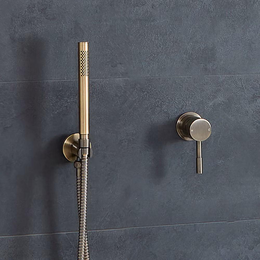 Miscelatore Doccia Manuale Con Doccetta – Ottone Spazzolato – Clarus