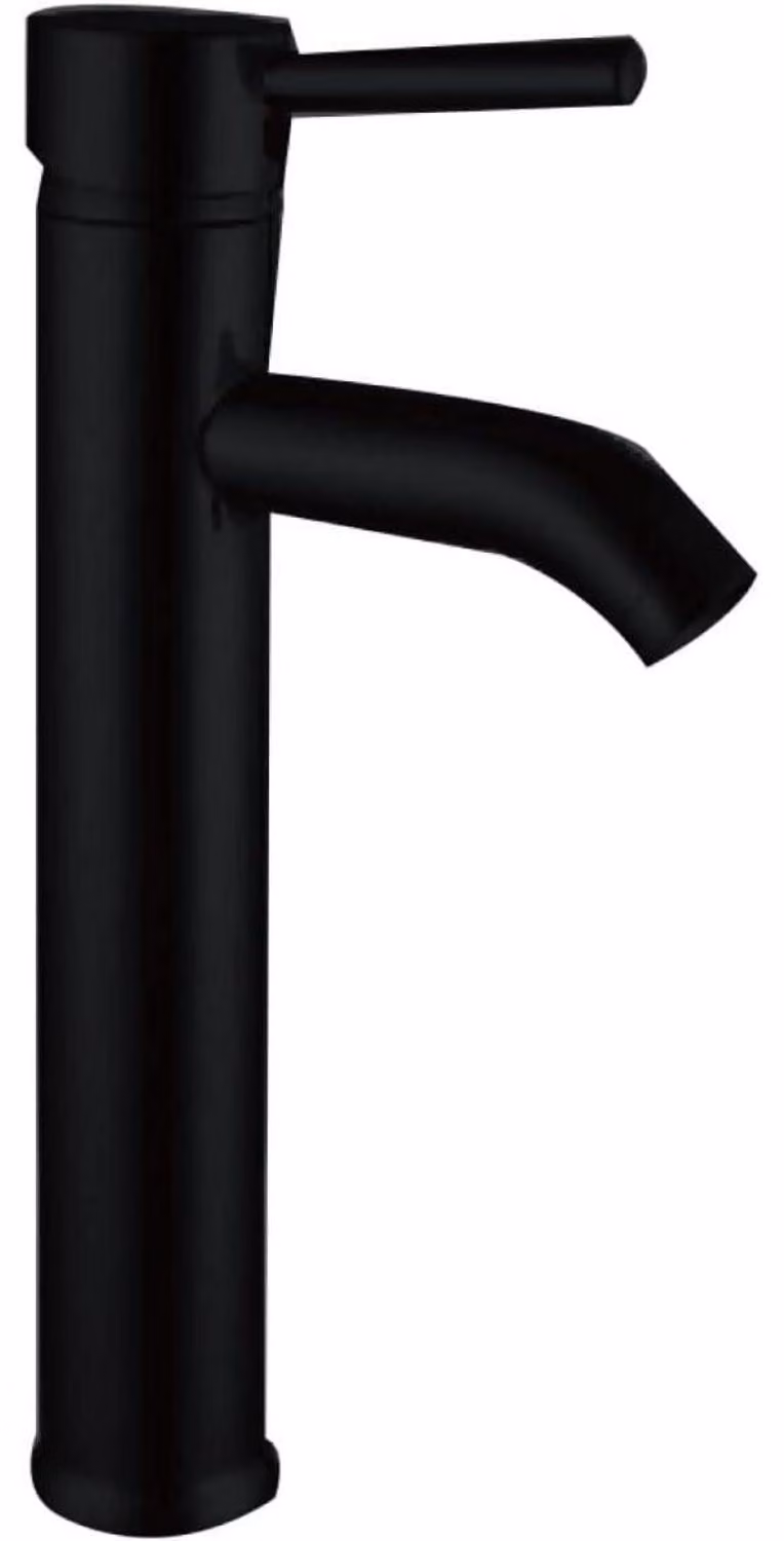 Miscelatore monocomando per lavabo, finitura nera, acciaio inossidabile, per bagno
