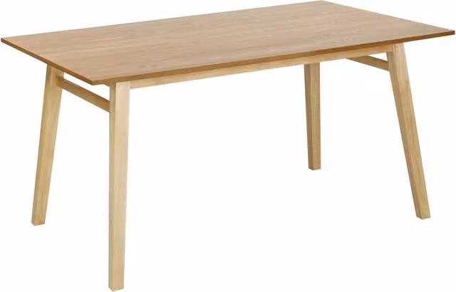 Tavolo da pranzo Beliani in frassino e legno di gomma, stile scandinavo, colore marrone e beige, L: 181 cm, P: 90 cm, H: 76 cm