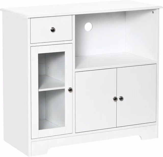 Armadio da cucina Minimal bianco con ante a battente e vano per elettrodomestici L: 90 cm, P: 40 cm, H: 82 cm