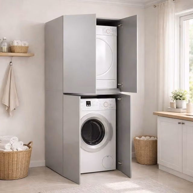 Armadio Multiuso Flagler Grigio con un Ripiano Made in Italy L/P/H: 70 x 69 x 195 cm – 1