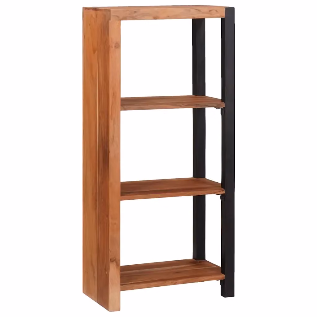 Libreria moderna vidaXL in legno di acacia massello e metallo, colore marrone, L 70 x P 30 x H 110 cm – 2