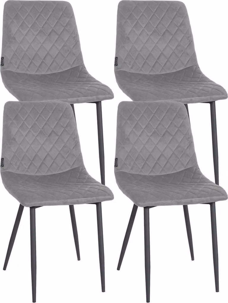 Set di quattro sedie da pranzo - sedie in velluto - imbottitura confortevole